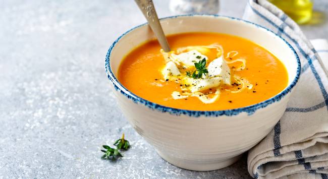 Sopa de Abóbora com Frango