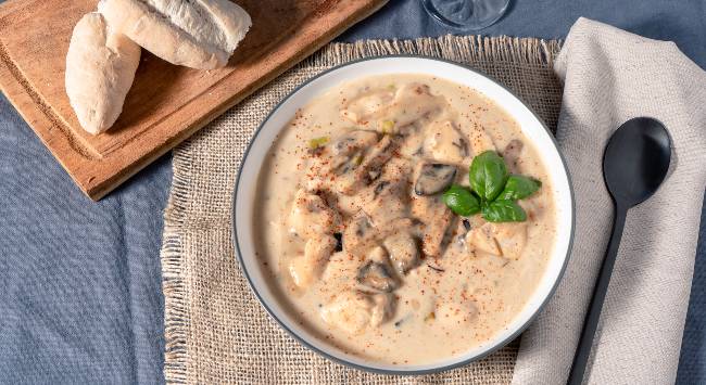 Sopa de Frango com Cogumelos