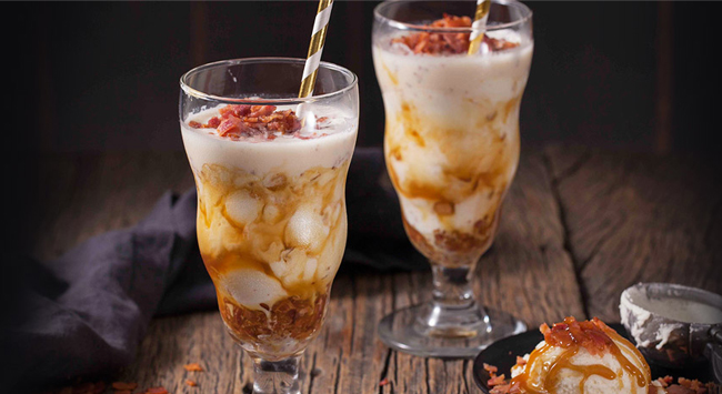 Milkshake de Creme com Bacon e Caramelo