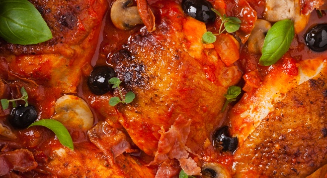 Pollo alla marengo (Frango à marengo)