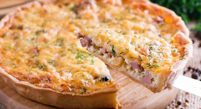 Quiche de Presunto com Alho Poró