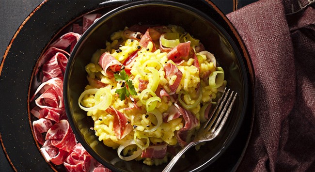 Risoto de Alho-poró com Copa Seara Gourmet