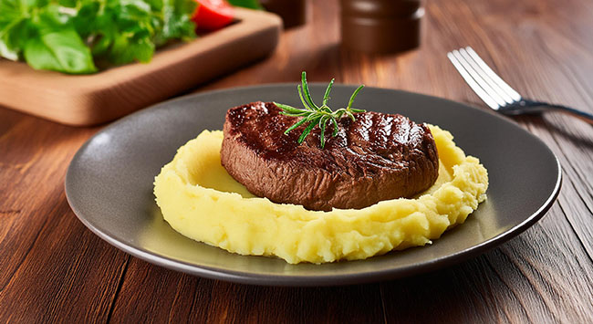 Bife Ancho Grelhado com Purê de Batata