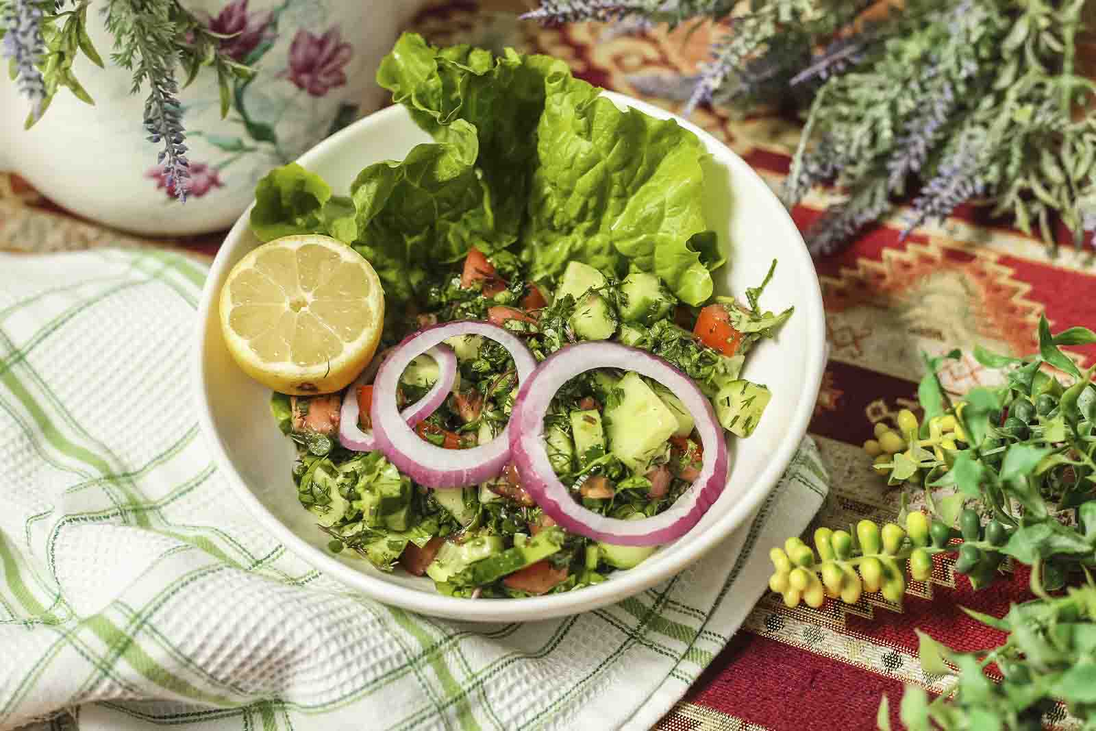 salada com chimichuri